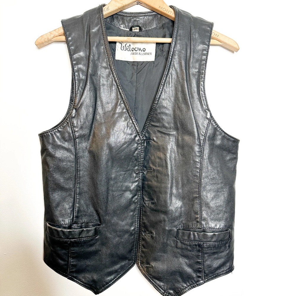 Vintage Wilsons Seude & Leather Leather Vest with Patches